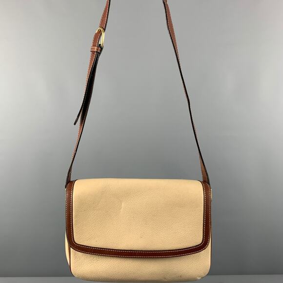 BALLY Cream Brown Pebble Grain Leather Cross Body Handbag - Picture 1 of 13